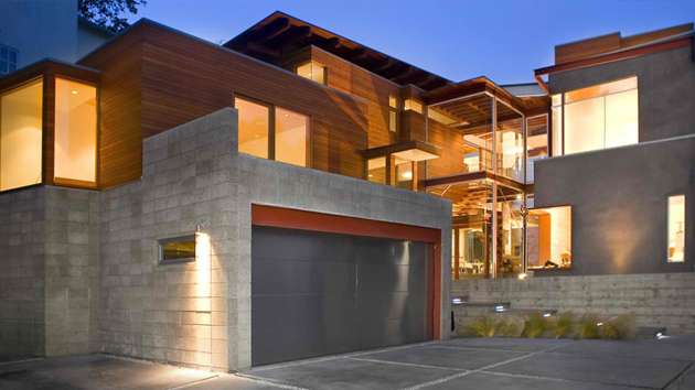 Modern house with a garage