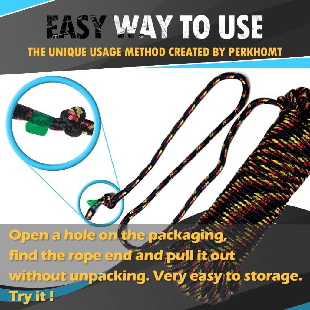 PerkHomy strong nylon rope shown for versatile use in outdoor and utility tasks.