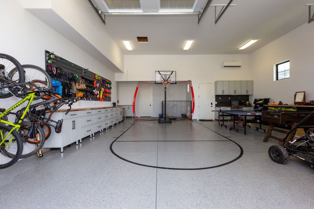 Organized California garage makeover with multipurpose layout, tools storage, and practical home utility design